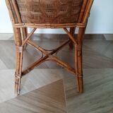 Vintage set of 2 garden woven rattan chairs - sky blue nets - 40