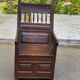 19th-century solid wood cathedral armchair