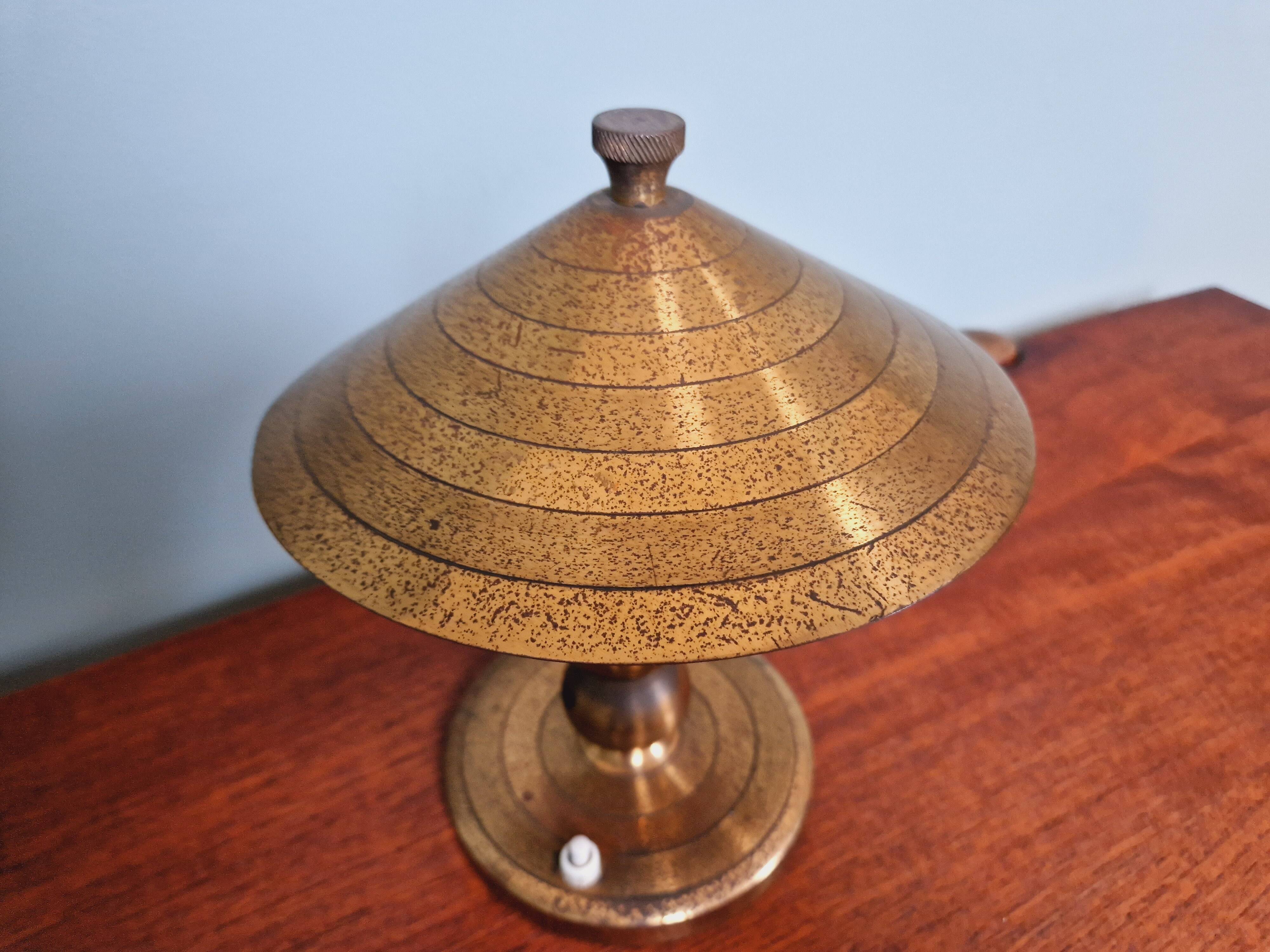 Lampe Art Déco en laiton, années 1920-30