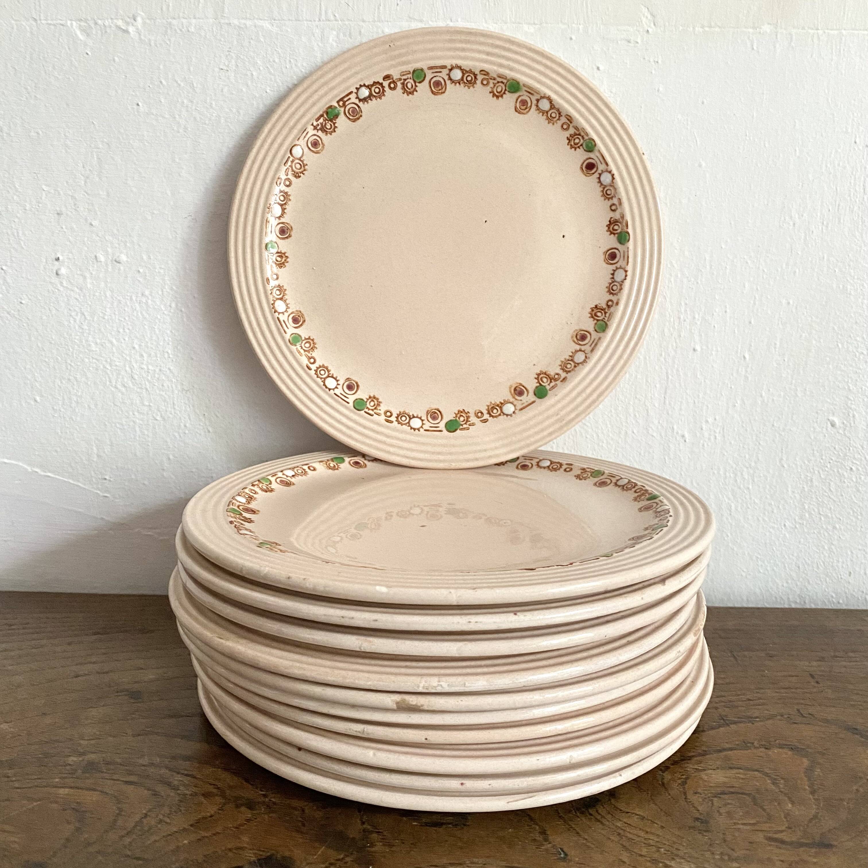 Longwy Art Deco Betty dessert plates