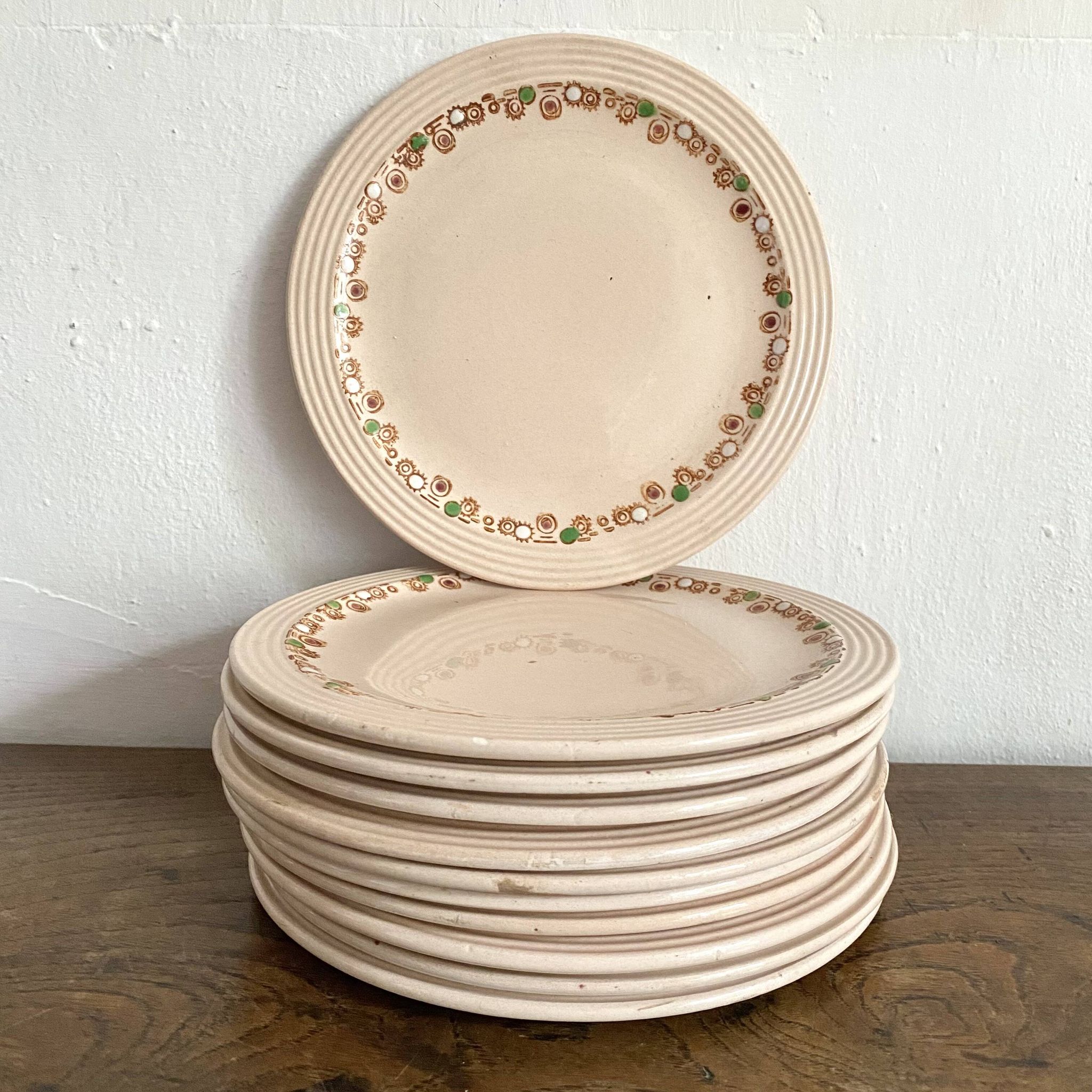 Dessert plates Longwy Art Deco model Betty