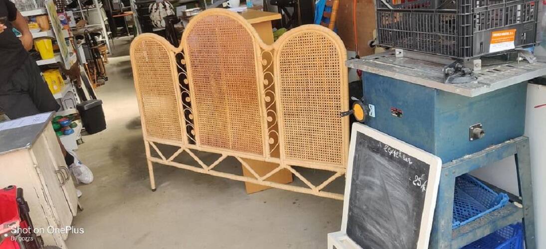 Rattan cane headboard