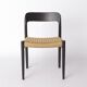 Niels Møller Model 75 Chair in Black Oak with Danish Cord, 1960s Vintage