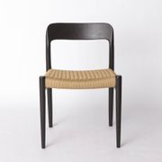 Niels Møller Model 75 Chair in Black Oak with Danish Cord, 1960s Vintage