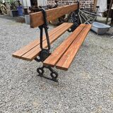 Public garden bench in the city of Paris