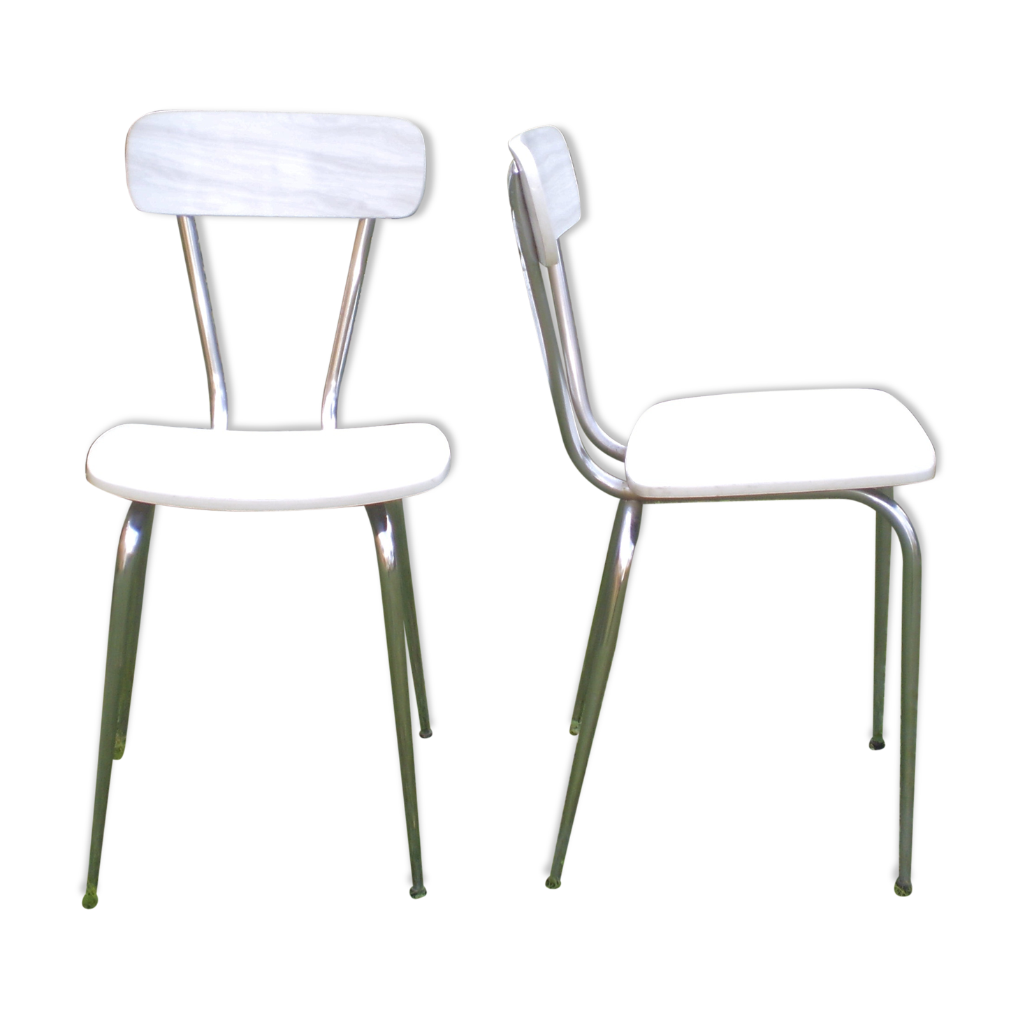 Duo of 60 - 70s Formica chairs