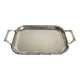 Silver-plated faux bamboo tray USA 1970 Hollywood Regency