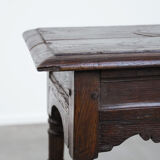 Tabouret ancien anglais en chêne massif du XVIIIe siècle