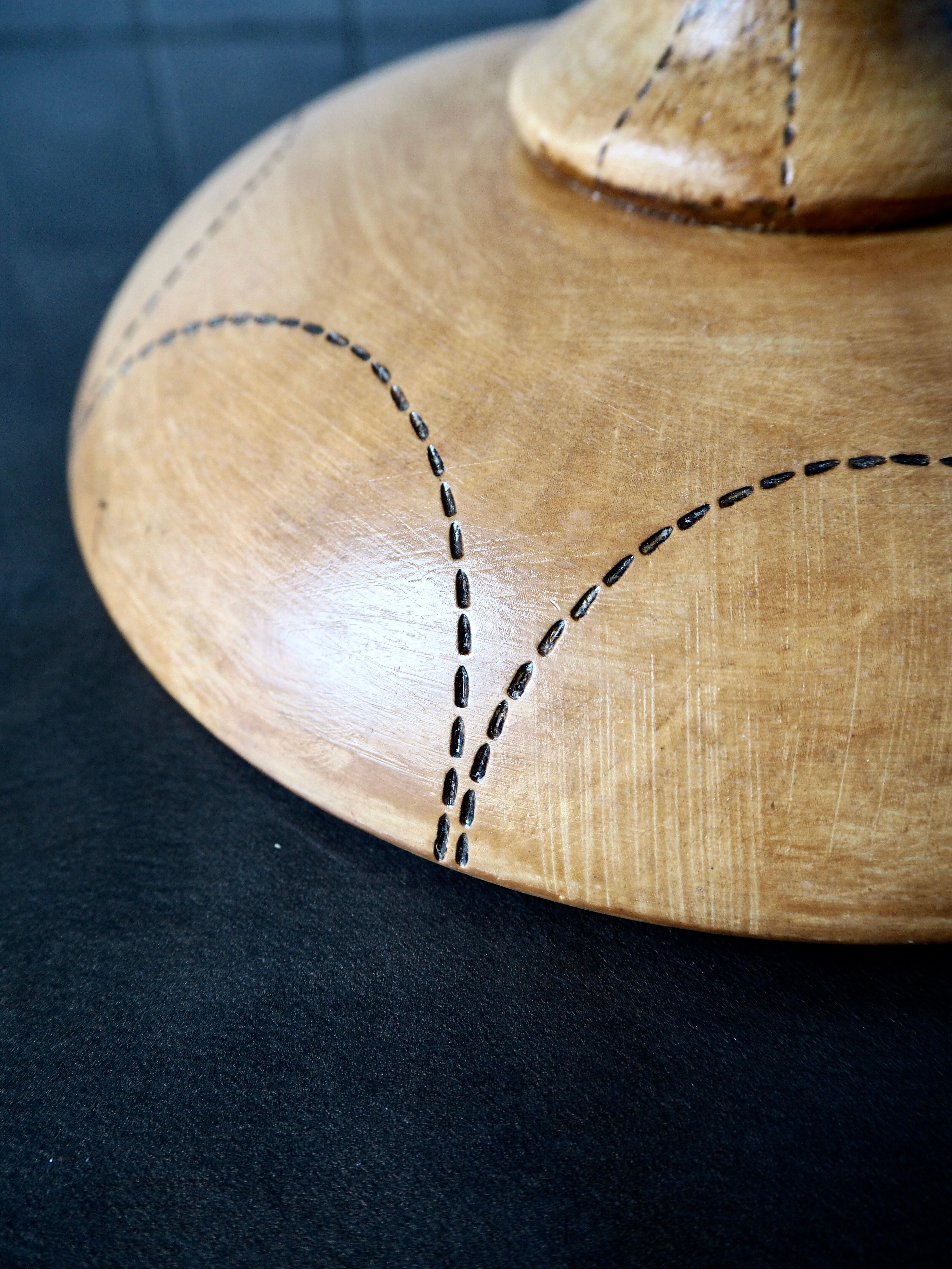 Wooden compotier folk art