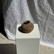 Small round ancient vase in engraved terracotta, Indonesian polychromy H10 D1