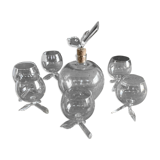 Carafe service and 6 ball glasses