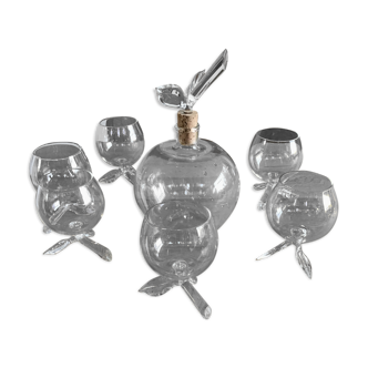 Carafe service and 6 ball glasses