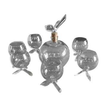 Service carafe et 6 verres boules