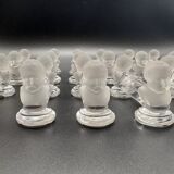 12 Baccarat crystal knife holders, Houdon model, 19th century.