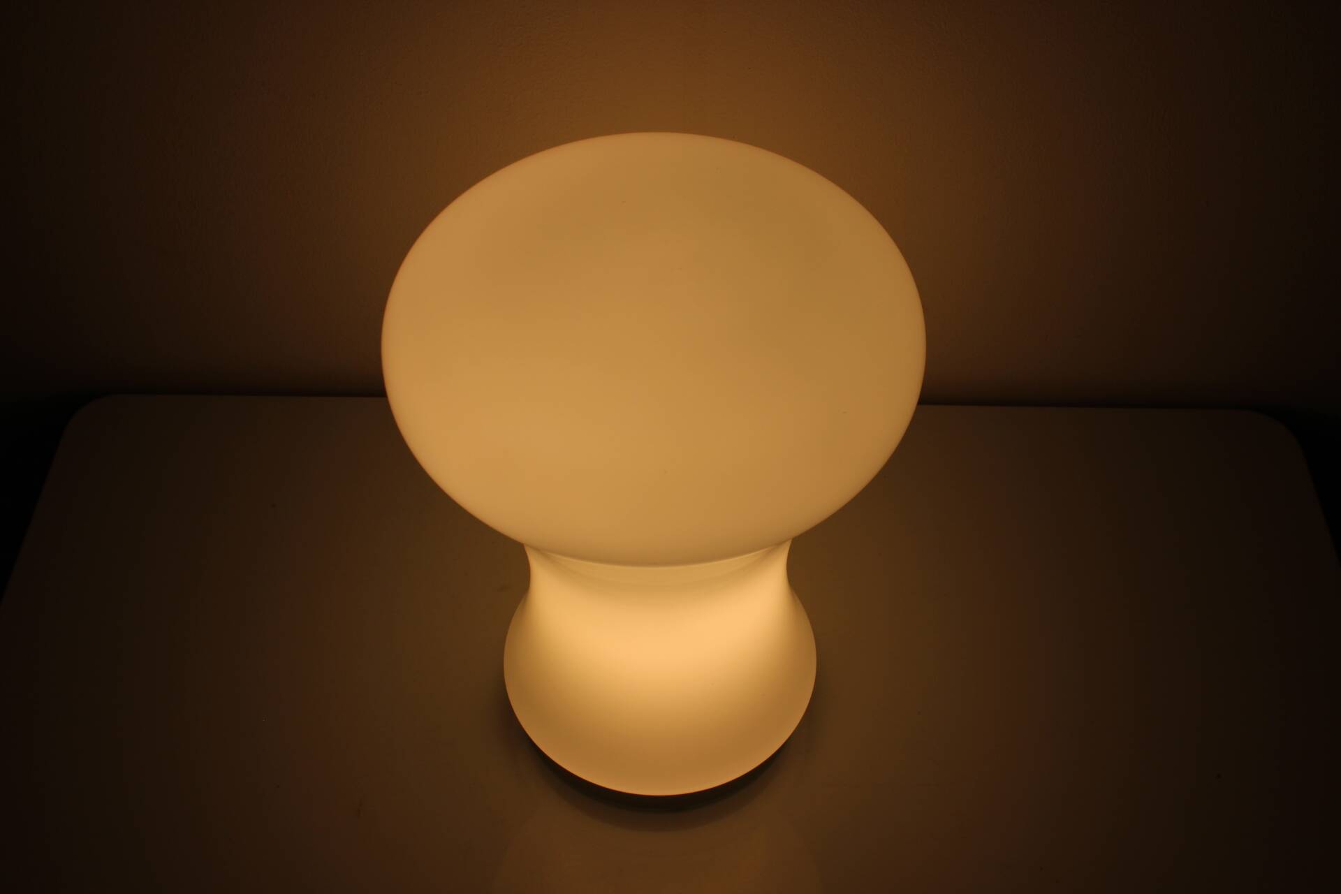 All Glass Table Lamp by Valasske Mezirici, 1960s, Czechoslovakia