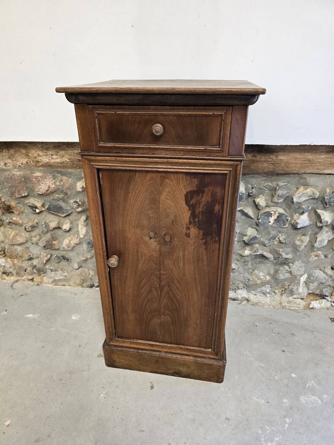 Small piece of furniture / bedside table in burr walnut