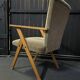 Pair of compass leg armchairs in velvet from the 1950s.