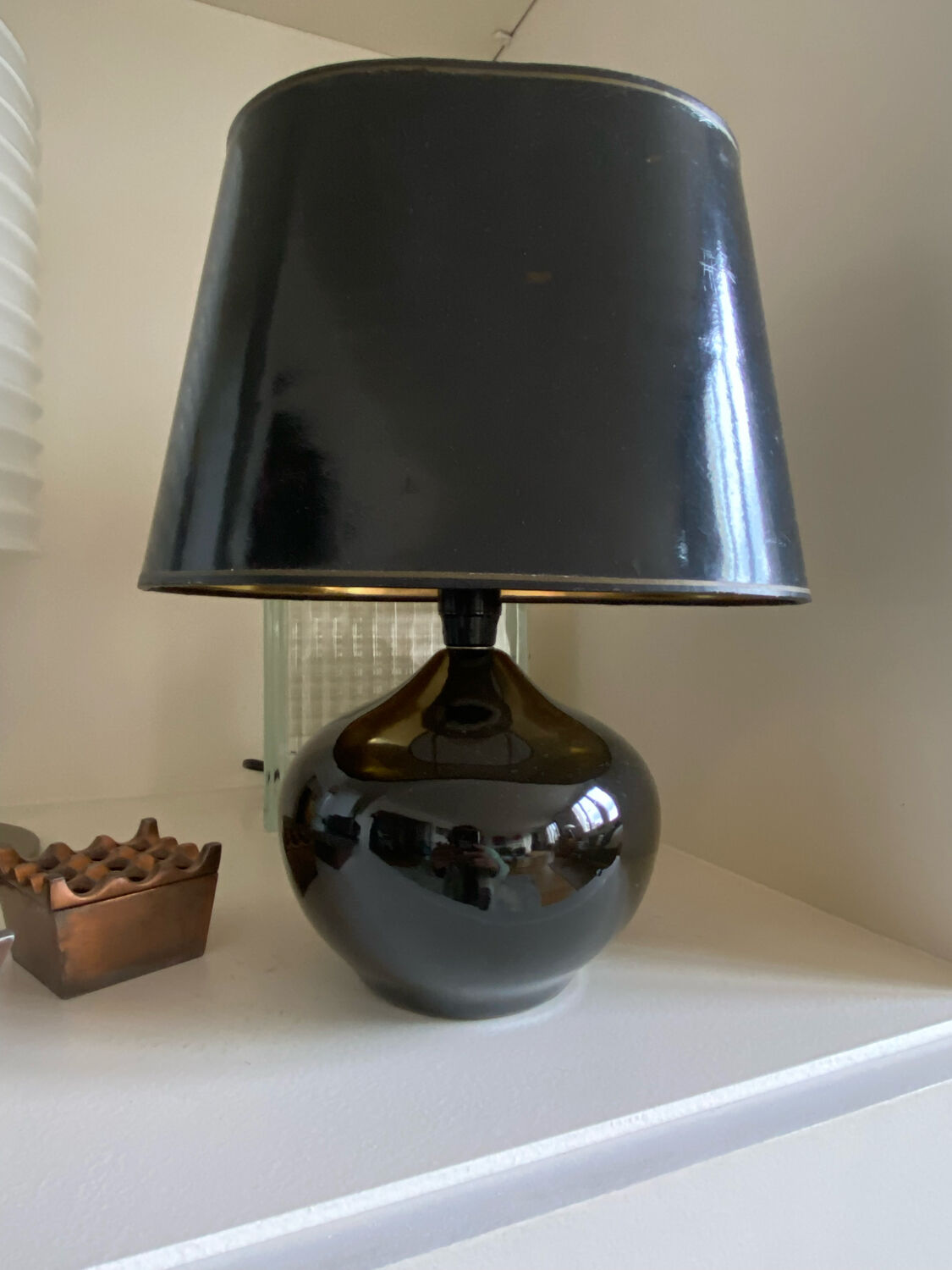 Black ceramic lamp max idlas antique