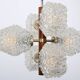 Temde chandelier with frosted glass elements, 1960s