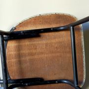 Speckled skaï chair and feet black metal tubes 50s