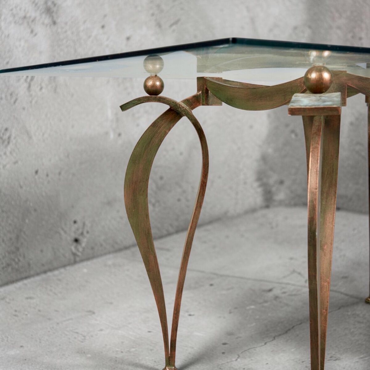 Bronze dining table, late 20th century.