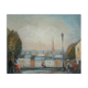 Michel Pabois: Paris, view over the rooftops, original oil on canvas signed.