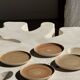 Set of 4 hand-painted Pornic stoneware plates D21