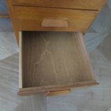 Vintage modernist desk - 5 drawers - shelf - 1950s - closure mechanism