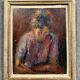 Oil on canvas – Expressionist portrait of a young woman – 20th century