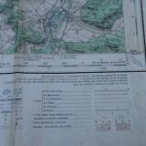 Carte géographique de 1953 (Type1922) Etampes (Essonne) dessinée et publiée par l' Institut Géog