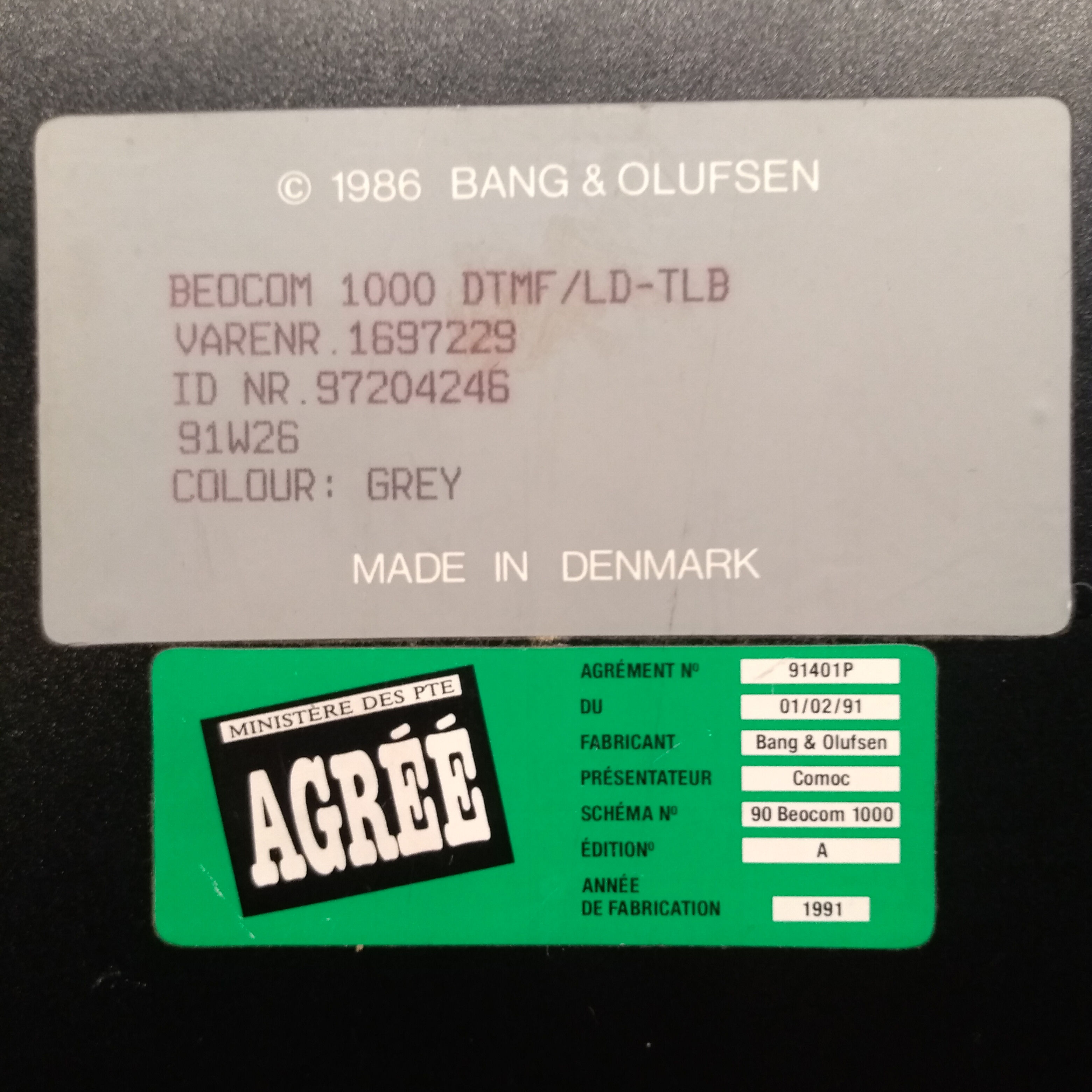 Telephone Bang & Olufsen Beocom 1000, 1986