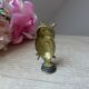 Miniature owl figurine Greece Bronze Plated on Base
