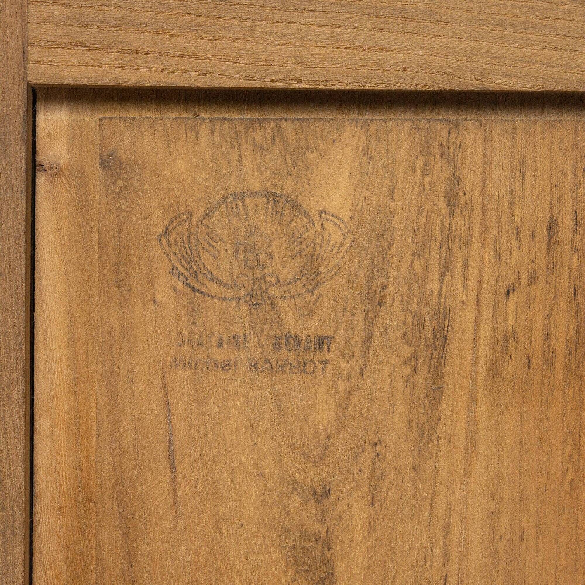 Two-door buffet in solid elm from Maison Regain, c. 1970.