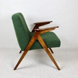 Fauteuil en tissu vert par Józef Chierowski, années 1970