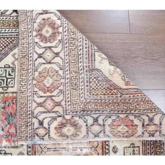 Vintage Turkish Oushak Handmade Wool Cotton Beige Area Rug 93x183