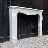 Louis XV style fireplace in Carrara marble circa 1980