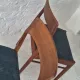 Pair of Henning Kjaernulf teak dining chairs sea blue-green, Denmark 1960s