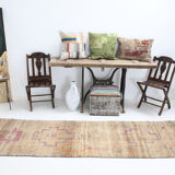 1960s antique wool vintage runner rug