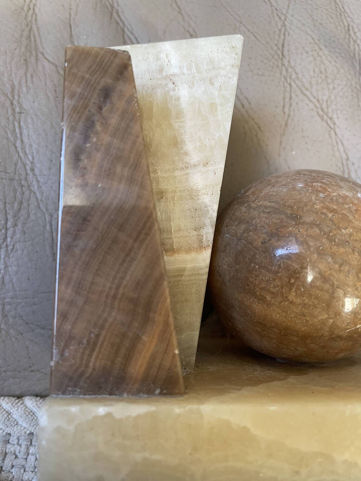 Pair of marble and onyx bookends