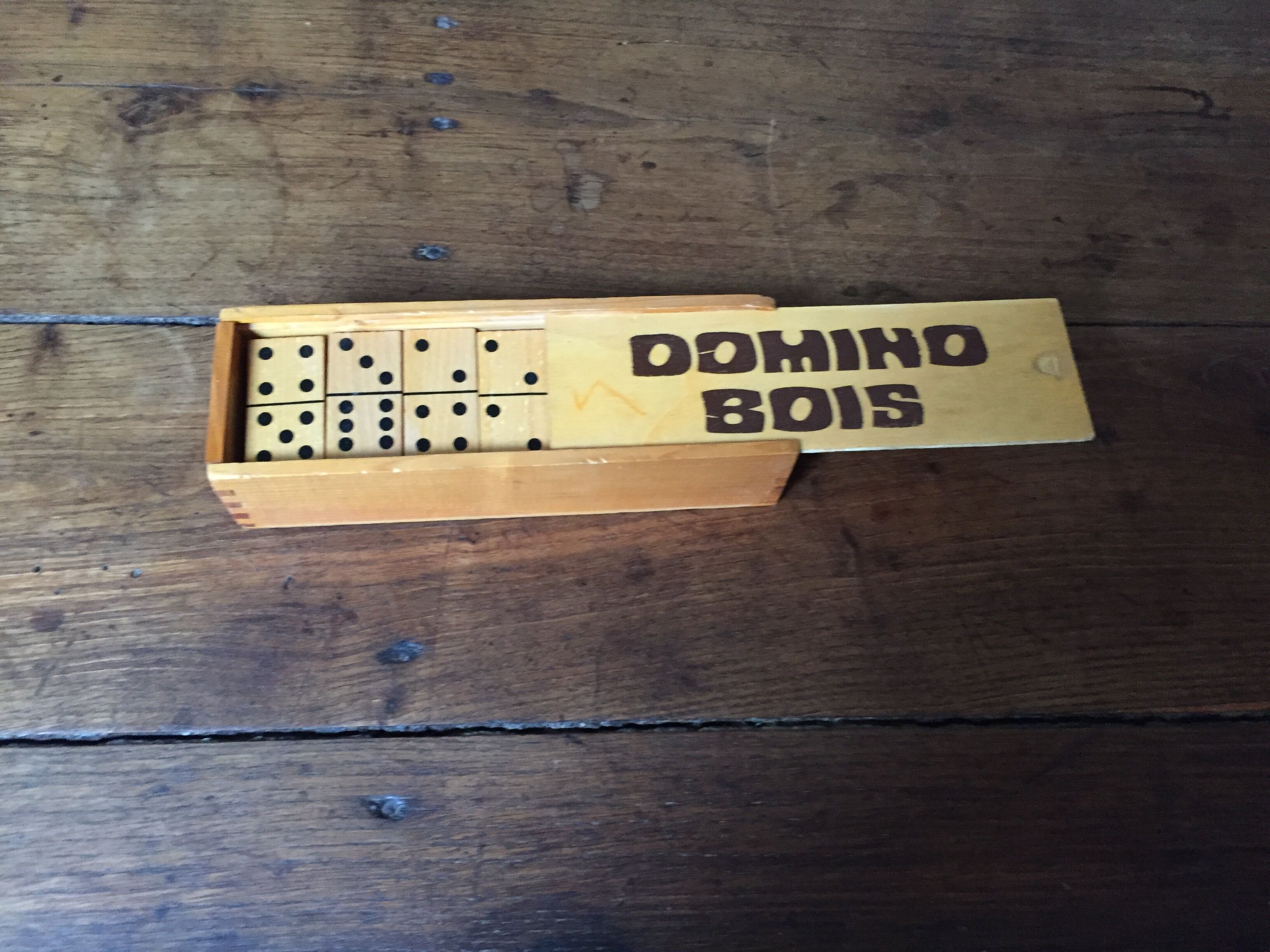 Old wooden dominoes game