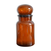 Amber vintage glass apothecary pot, cabochon lid