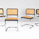 Set of Four Mid-Century Modern Italian Marcel Breuer B32 Cesca Chairs, 70s