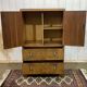 1950s English sideboard with drawers, Art Deco style, in walnut burl.