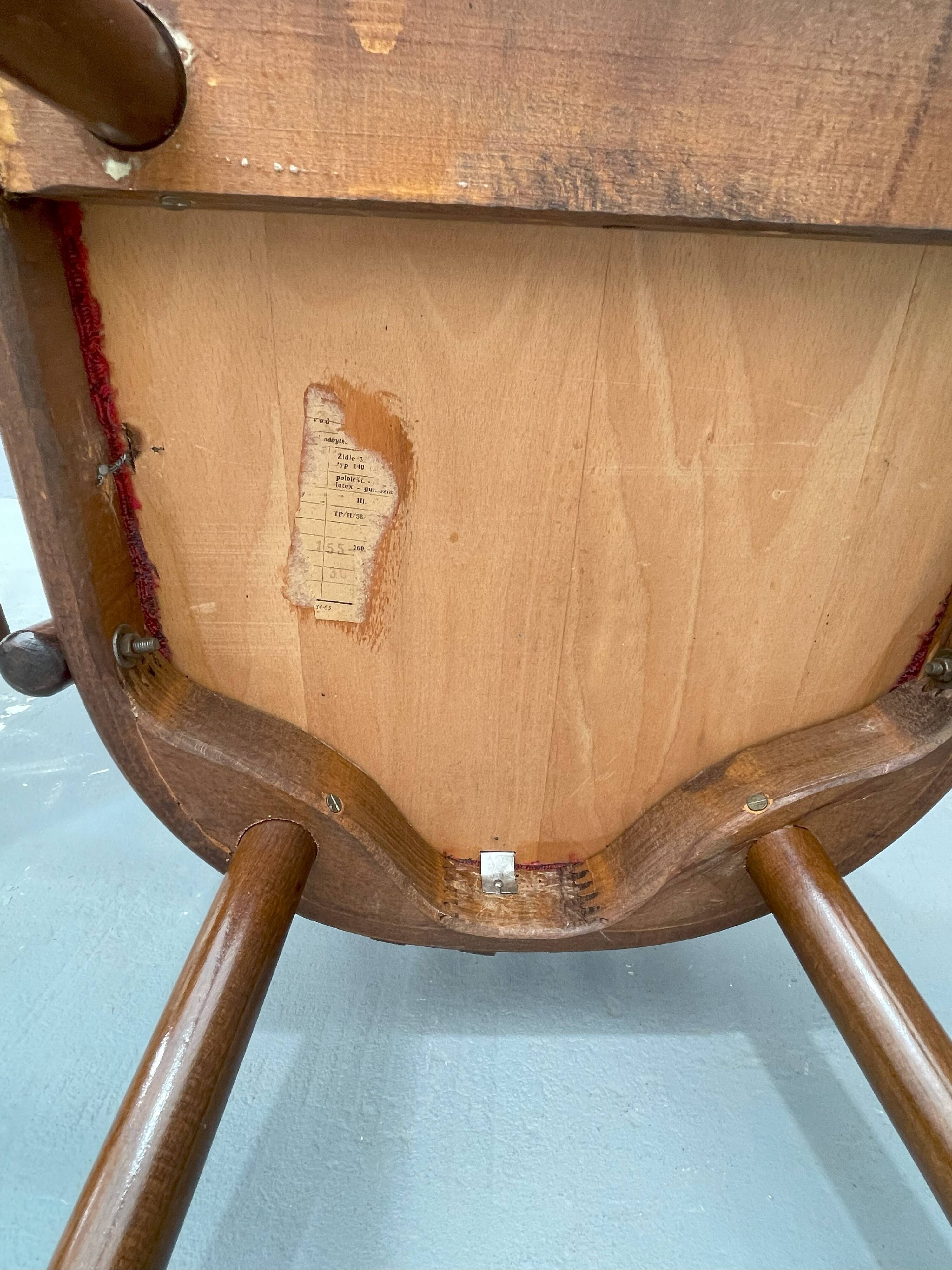 Antonín Šuman – ensemble de chaises des années 1960, Tchécoslovaquie