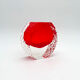 Mandruzzato Murano Vase Sommerso Red Textured Labelled 70s Design