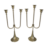 Pair of brass candlesticks