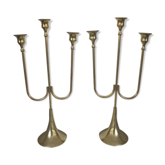 Pair of brass candlesticks