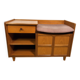 Mid-Century Retro Vintage Nathan Teak Telephone Seat – 1960s–1970s Stylish