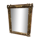 Period Mirror Restoration in gilded stucké wood, France 19th. Century 60x81cm