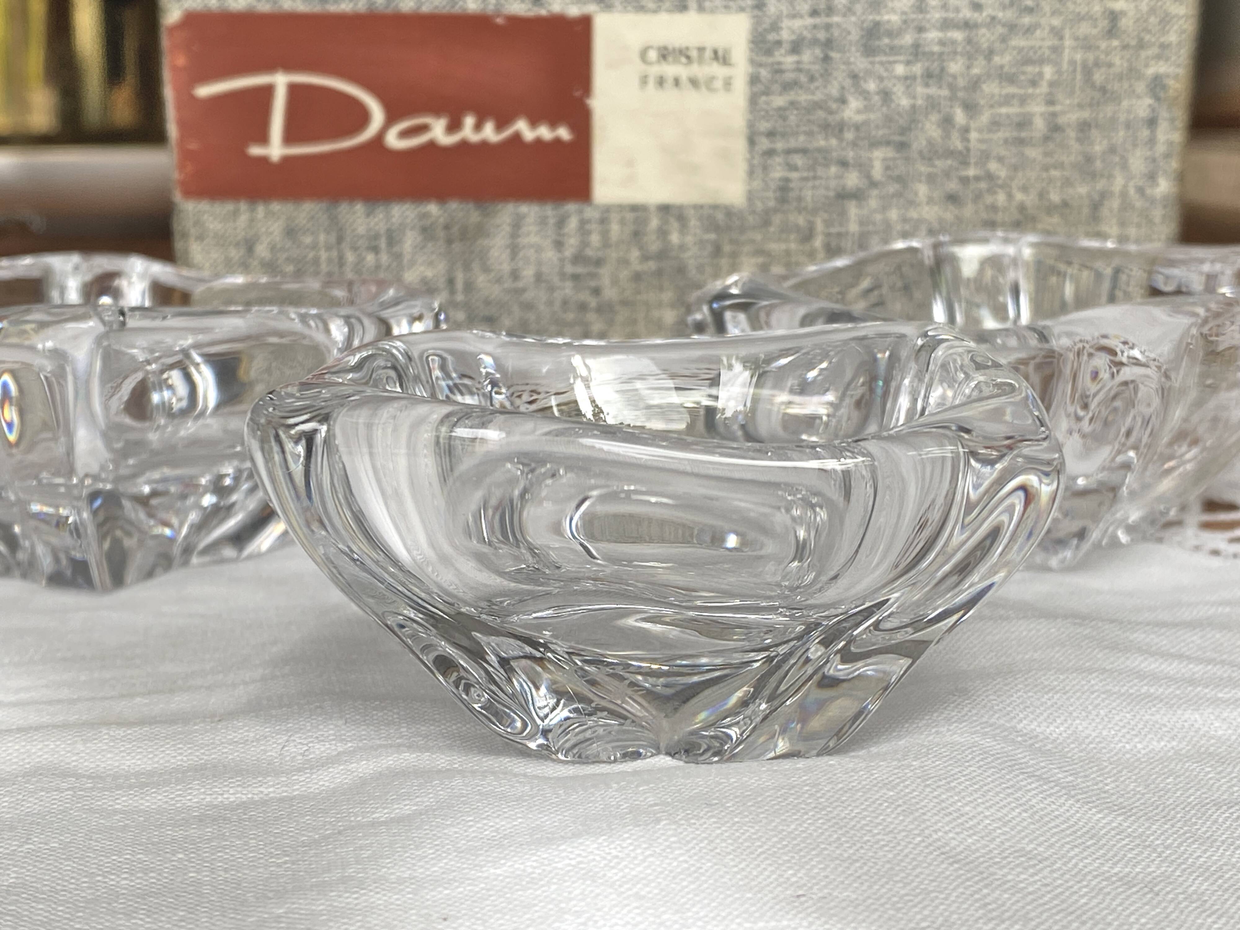 4 individual salt cellars in Daum Crystal, France